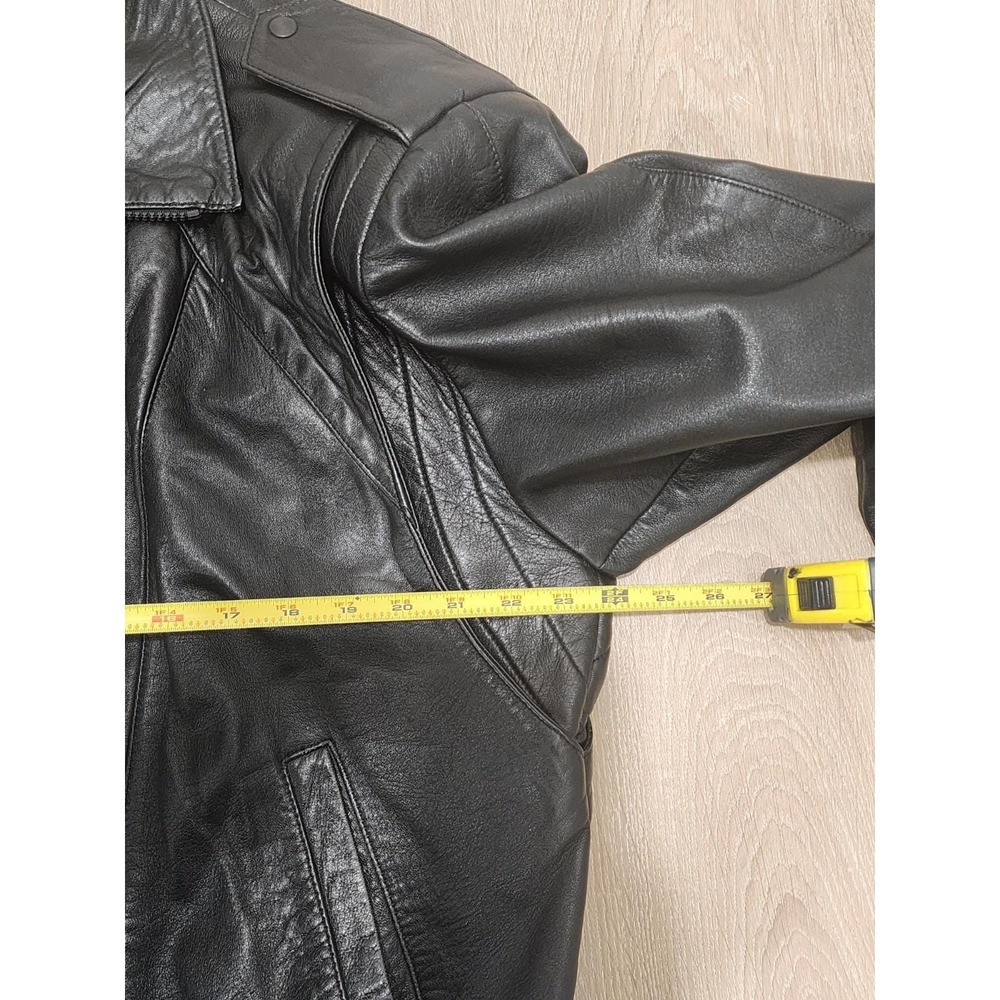 Vintage Gingette Black Soft Leather Jacket Size 50 Made In Israel - Picture 4 of 13